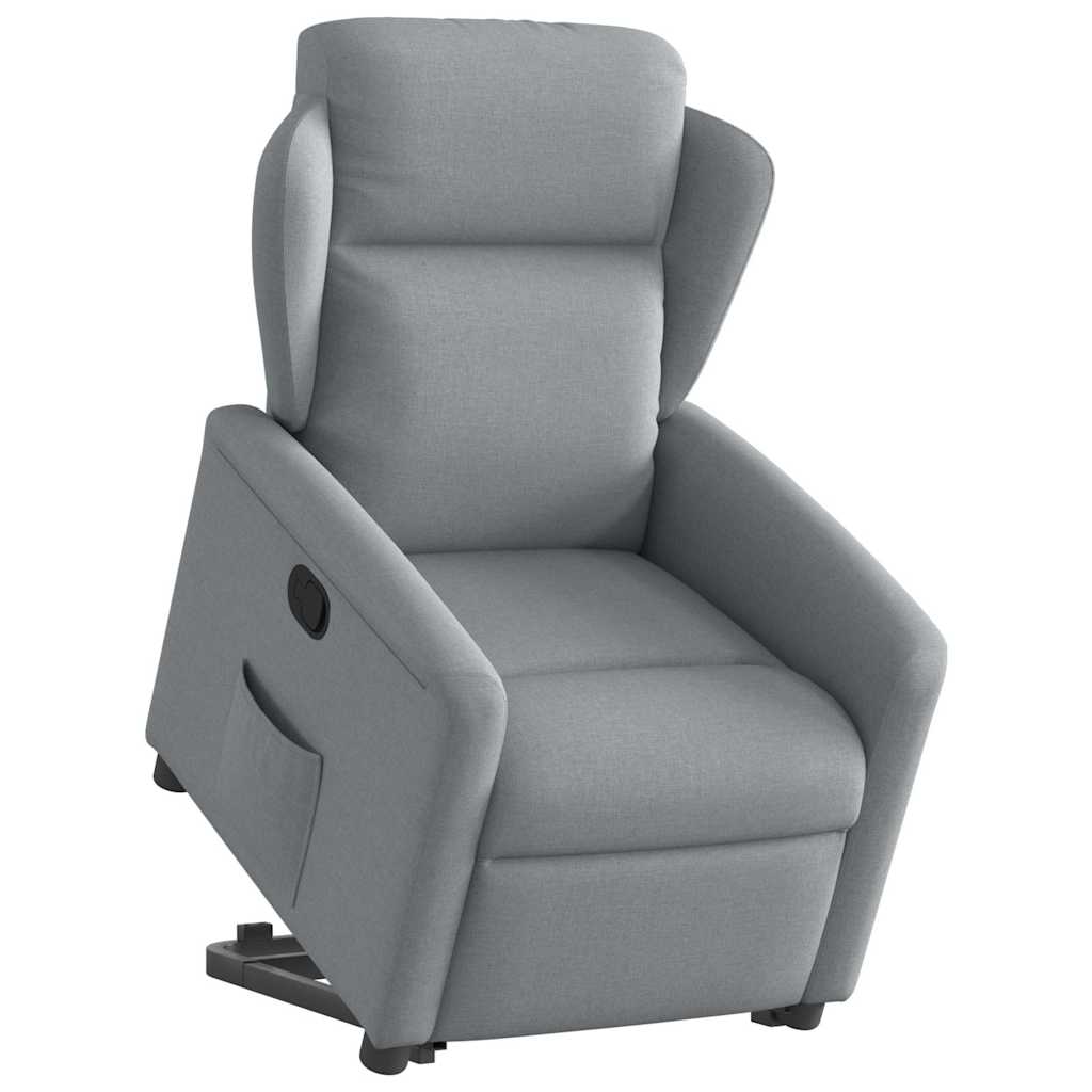 Fotoliu rabatabil cu ridicare, gri deschis, material textil GartenMobel Dekor
