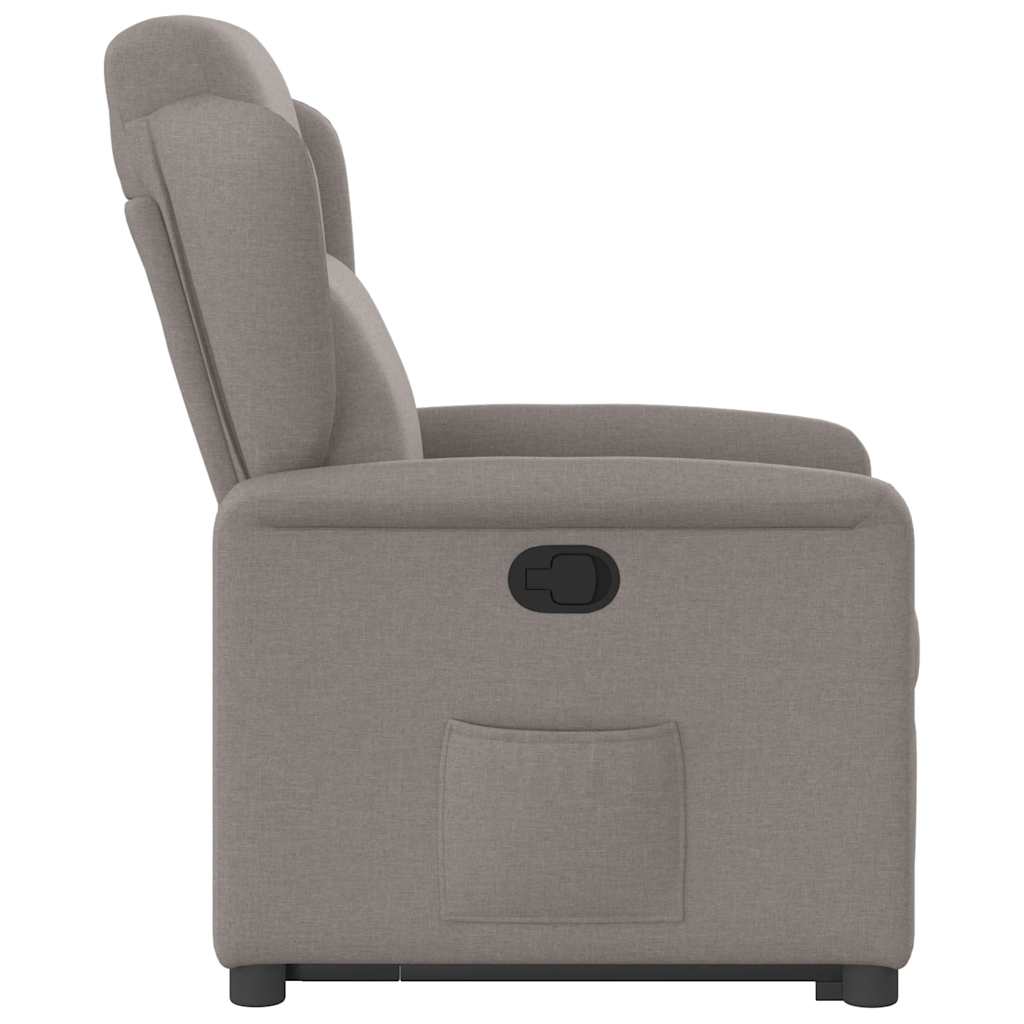Fotoliu rabatabil cu ridicare pe verticală, gri taupe, textil GartenMobel Dekor