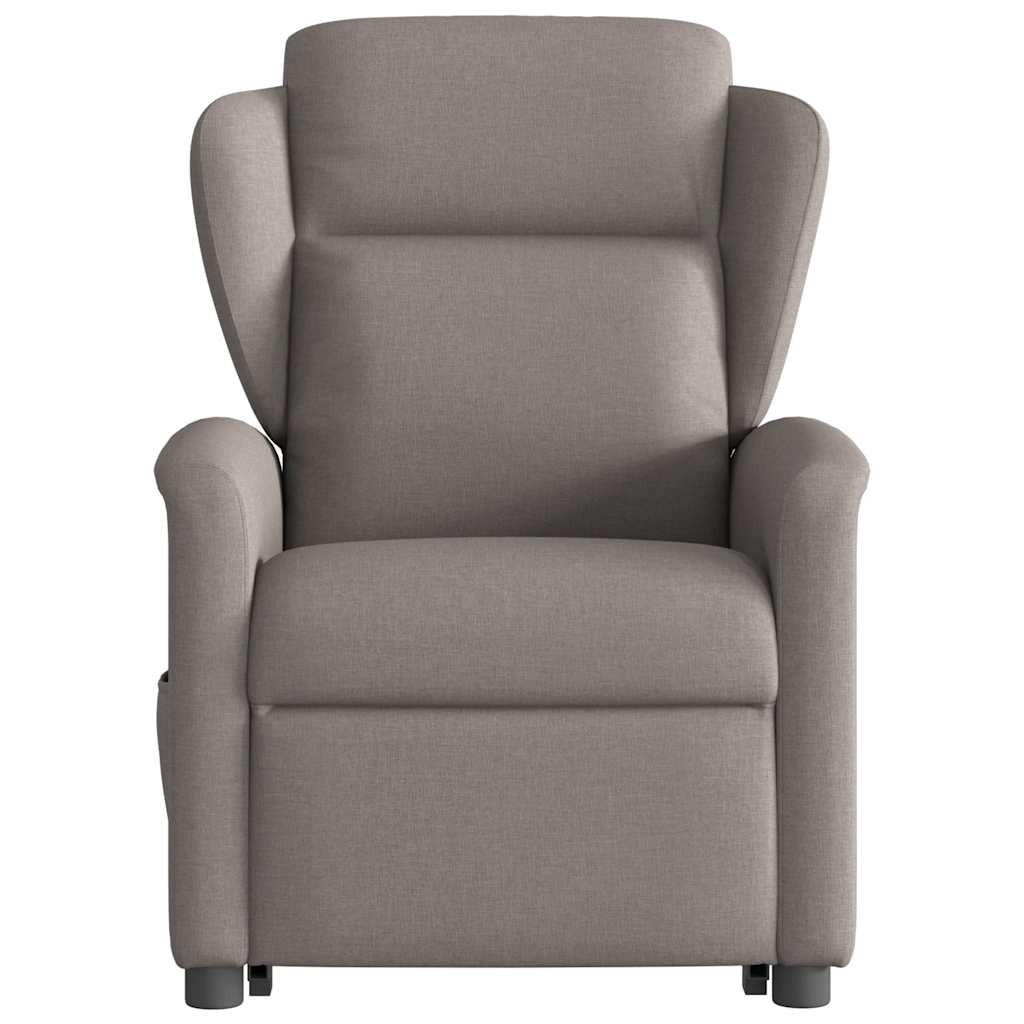Fotoliu rabatabil cu ridicare pe verticală, gri taupe, textil GartenMobel Dekor