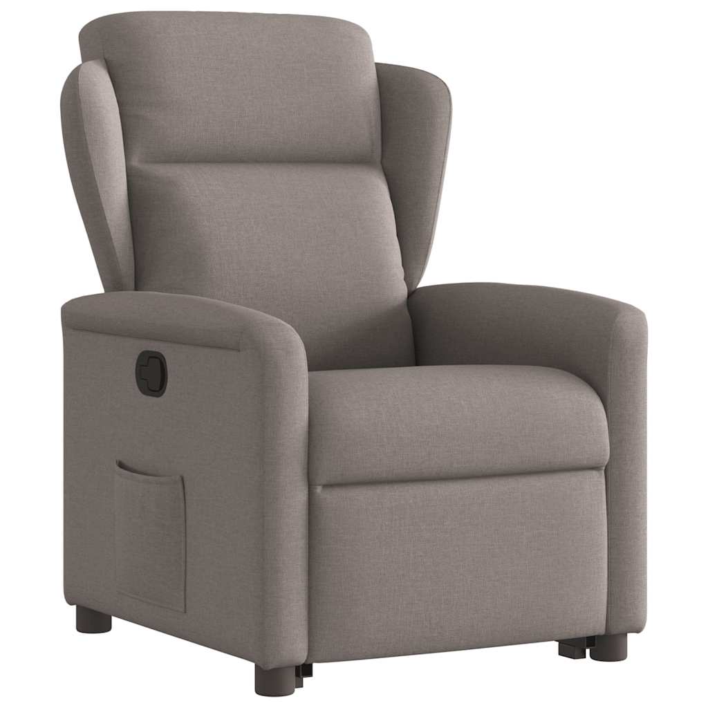 Fotoliu rabatabil cu ridicare pe verticală, gri taupe, textil GartenMobel Dekor