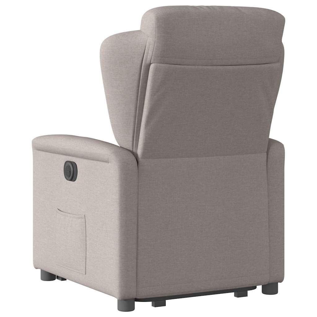Fotoliu rabatabil cu ridicare pe verticală, gri taupe, textil GartenMobel Dekor