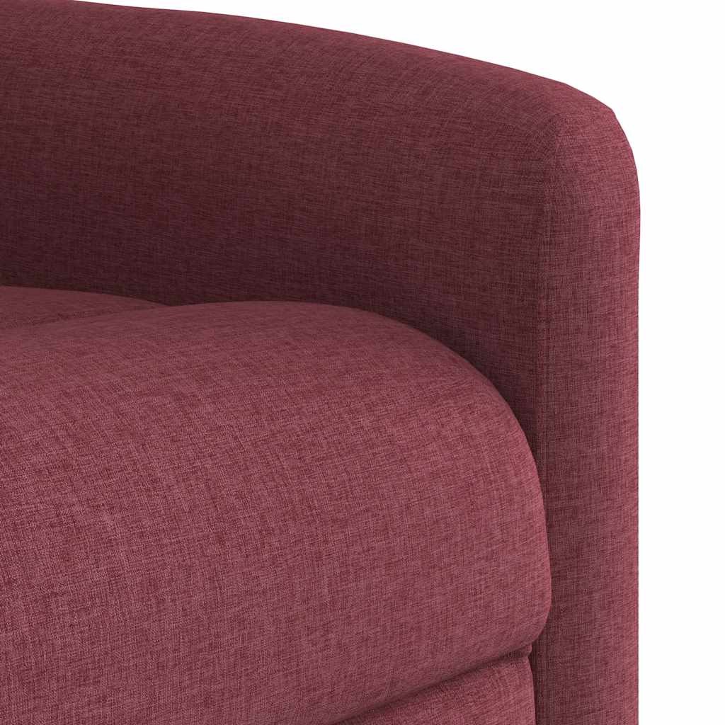 Fotoliu rabatabil de masaj cu ridicare, roșu vin, textil GartenMobel Dekor