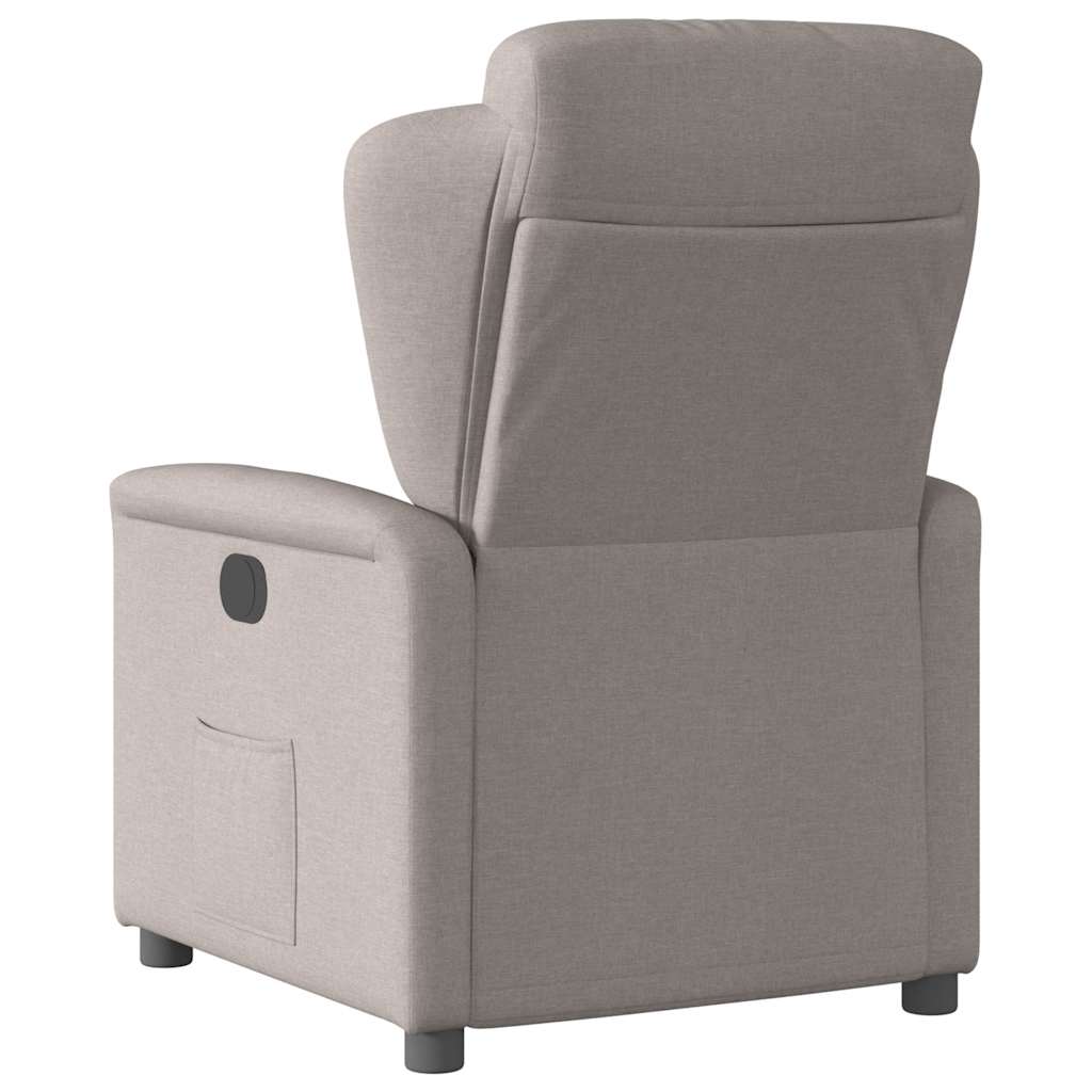 Fotoliu rabatabil electric, gri taupe, material textil GartenMobel Dekor