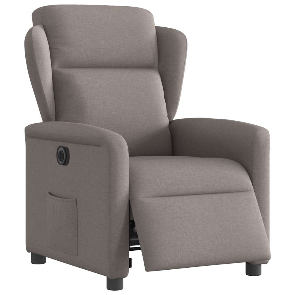 Fotoliu rabatabil electric, gri taupe, material textil GartenMobel Dekor
