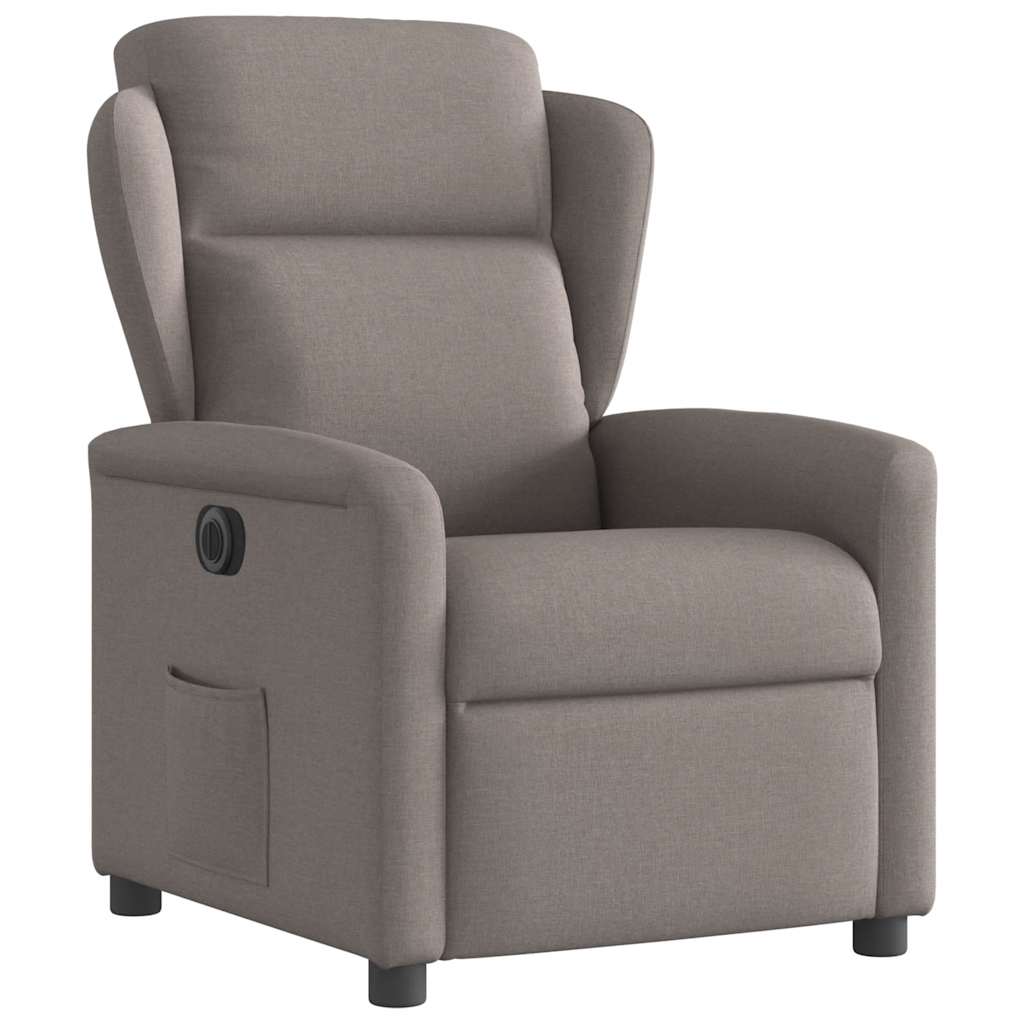Fotoliu rabatabil electric, gri taupe, material textil GartenMobel Dekor