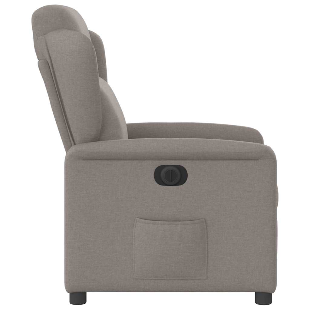 Fotoliu rabatabil electric, gri taupe, material textil GartenMobel Dekor