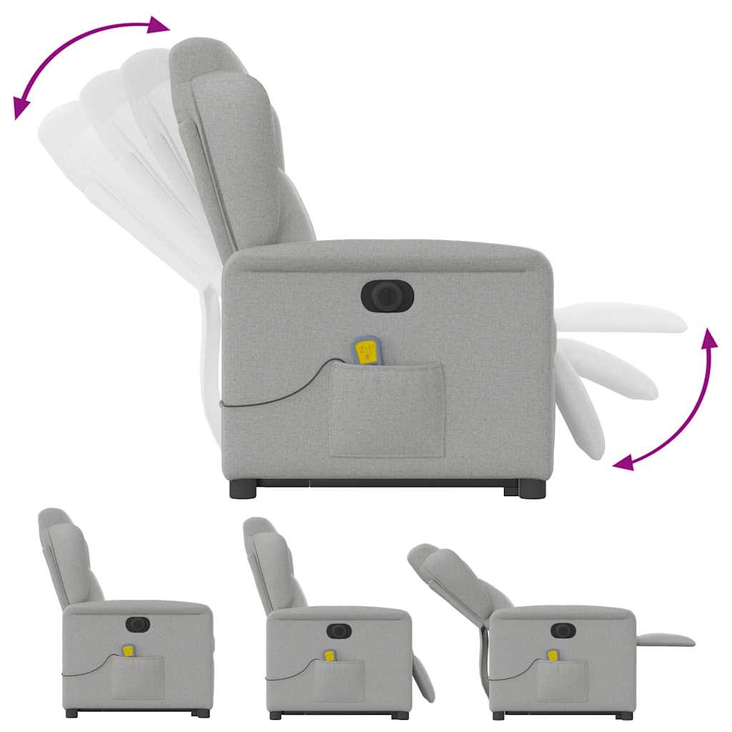 Scaun electric pentru masaj picioare în picioare stofa gri nor GartenMobel Dekor