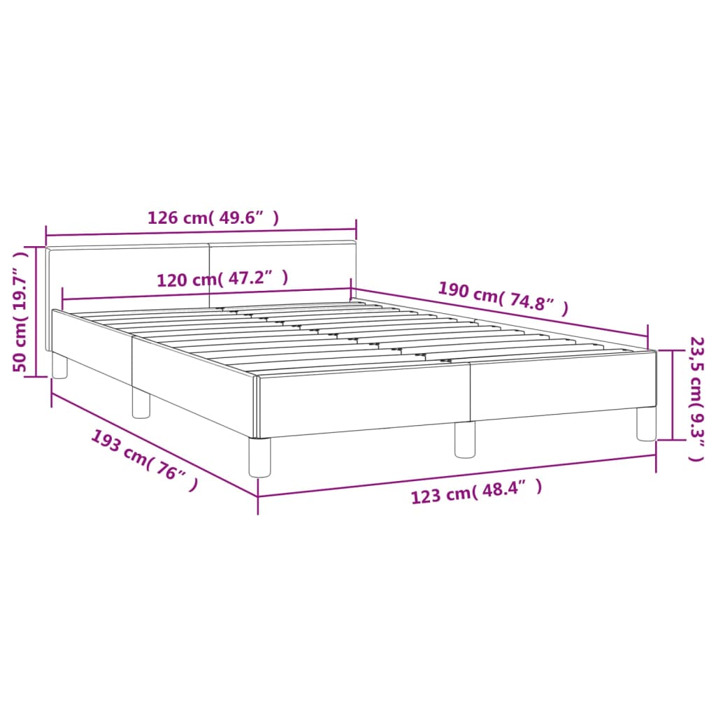 Cadru de pat fără saltea cremă 120x190 cm țesătură GartenMobel Dekor