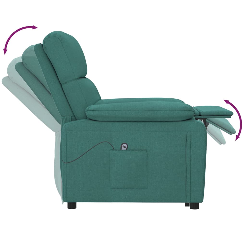Fotoliu rabatabil electric, verde închis, material textil GartenMobel Dekor