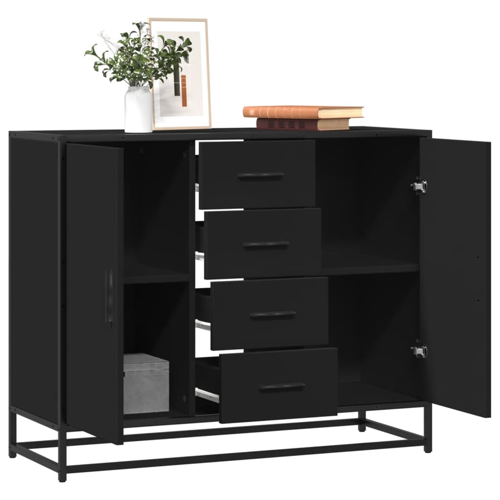 Servantă, negru, 92x35x76 cm, lemn prelucrat GartenMobel Dekor