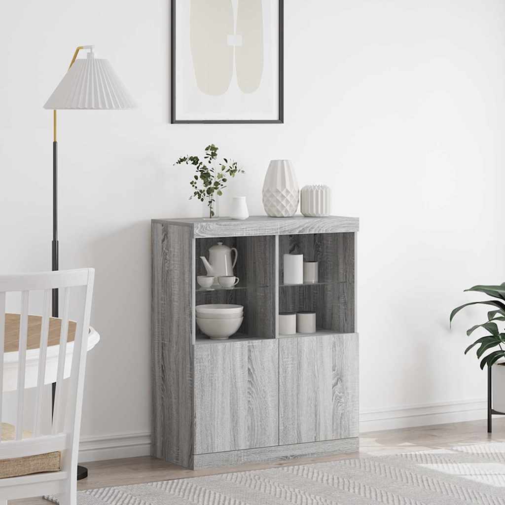 Bufetă gri Sonoma 81x37x100 cm din lemn prelucrat GartenMobel Dekor