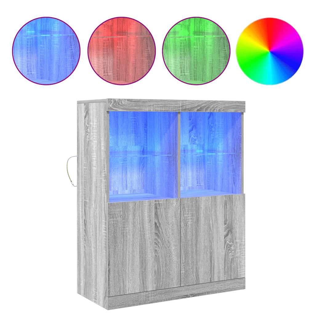Bufetă gri Sonoma 81x37x100 cm din lemn prelucrat GartenMobel Dekor