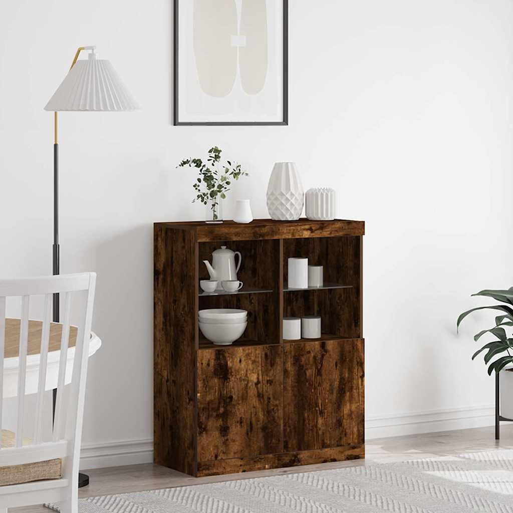 Dulap, stejar fumuriu, 81x37x100 cm, lemn compozit GartenMobel Dekor