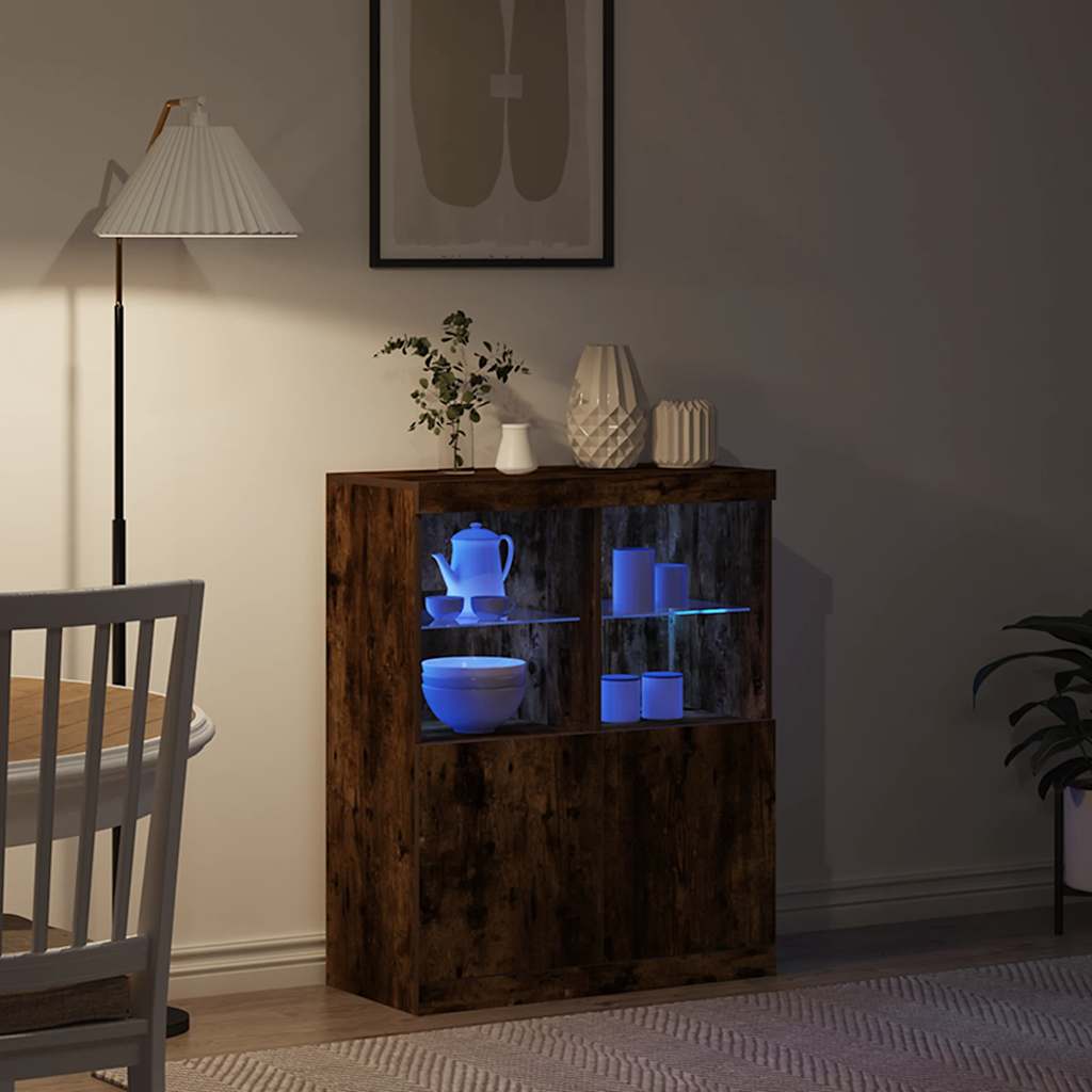 Dulap, stejar fumuriu, 81x37x100 cm, lemn compozit GartenMobel Dekor