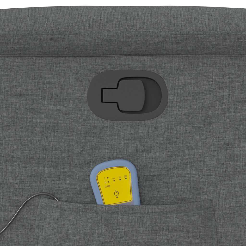 Fotoliu de masaj rabatabil, gri închis, material textil GartenMobel Dekor