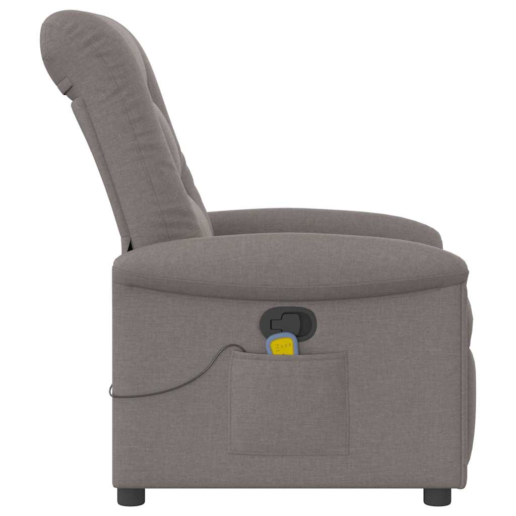 Fotoliu de masaj rabatabil, gri taupe, material textil GartenMobel Dekor
