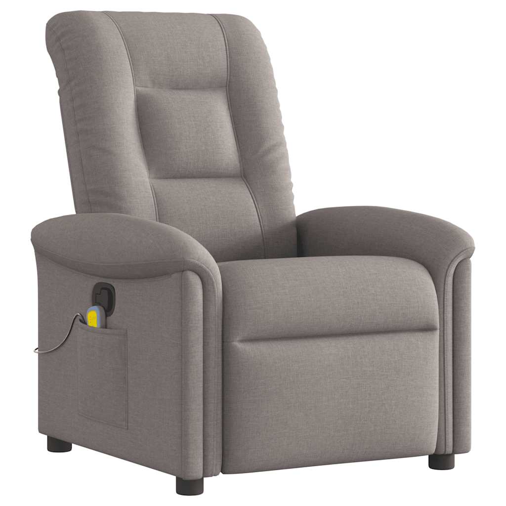 Fotoliu de masaj rabatabil, gri taupe, material textil GartenMobel Dekor