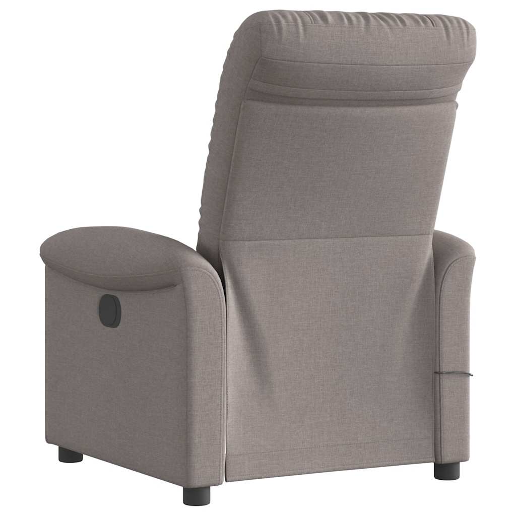 Fotoliu de masaj rabatabil, gri taupe, material textil GartenMobel Dekor