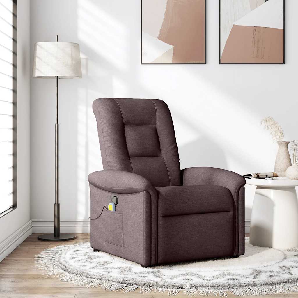 Fotoliu de masaj rabatabil, maro închis, material textil GartenMobel Dekor
