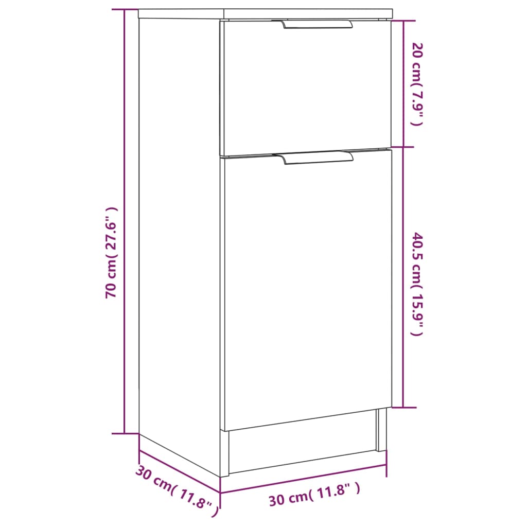 Dulapuri, 2 buc., gri sonoma, 30x30x70 cm, lemn prelucrat GartenMobel Dekor