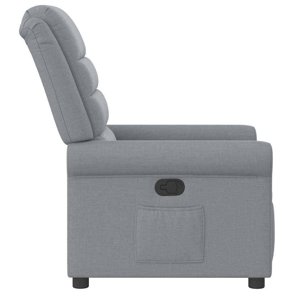 Fotoliu rabatabil, gri deschis, material textil GartenMobel Dekor