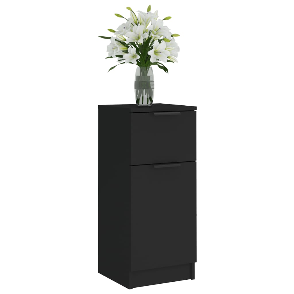 Servante, 2 buc., negru, 30x30x70 cm, lemn prelucrat GartenMobel Dekor