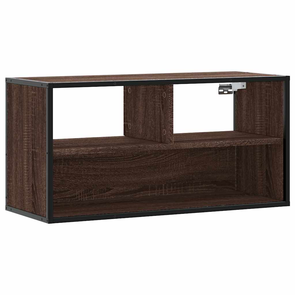 Dulap TV, stejar maro, 80x31x39,5 cm, lemn prelucrat și metal GartenMobel Dekor