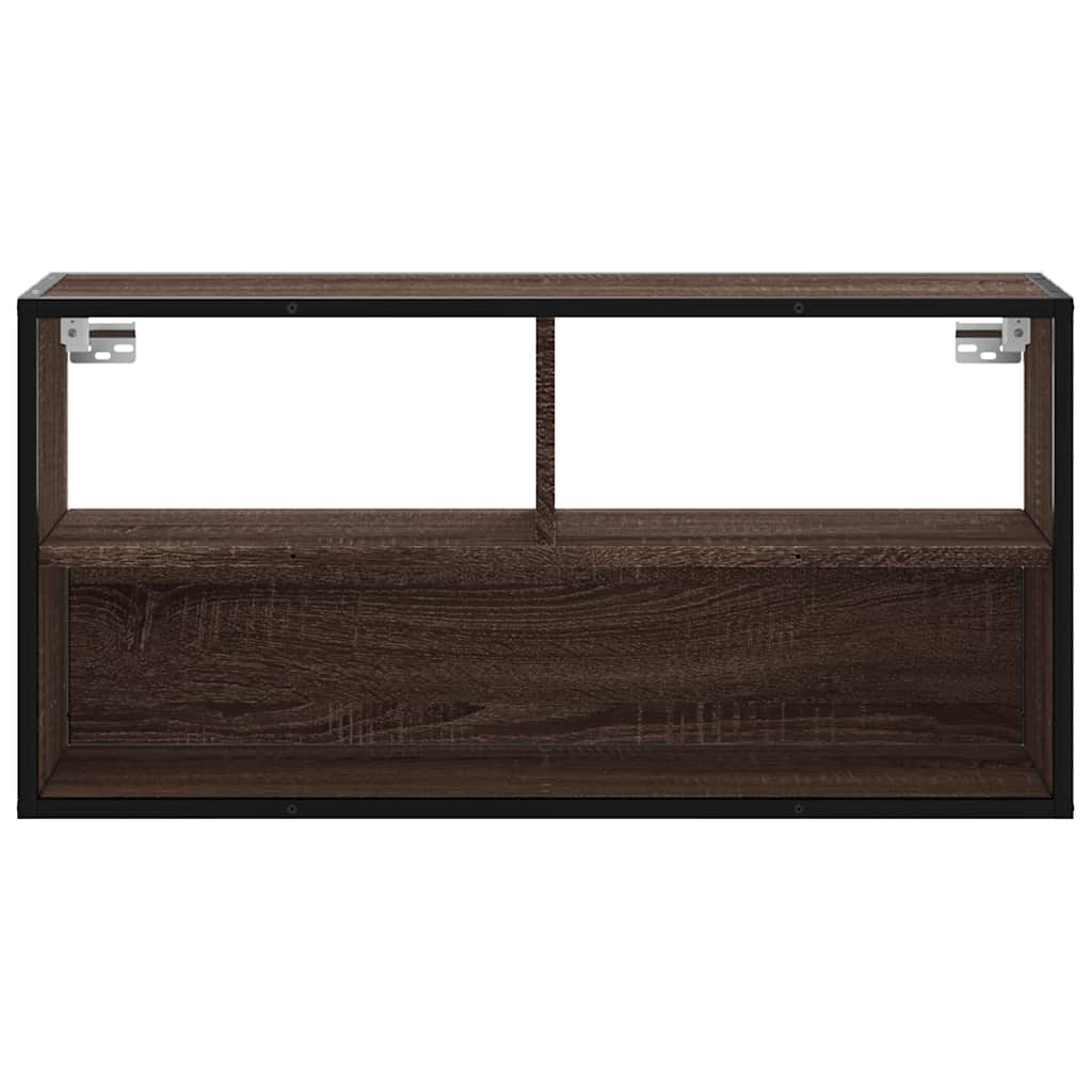 Dulap TV, stejar maro, 80x31x39,5 cm, lemn prelucrat și metal GartenMobel Dekor
