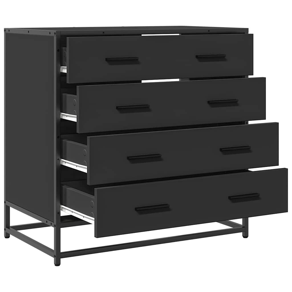 Dulap cu sertare, negru, 70x41x70 cm, lemn compozit GartenMobel Dekor