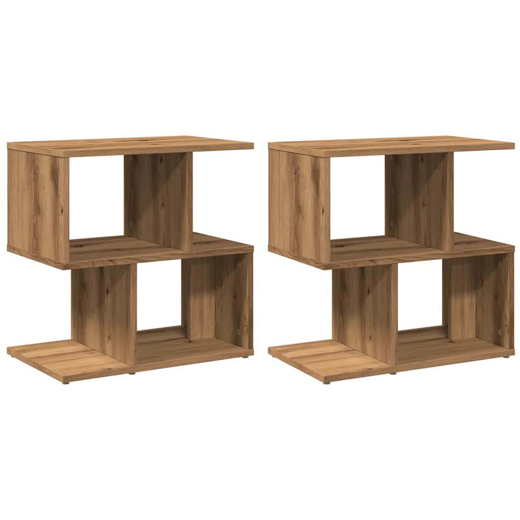 Noptiere 2 buc. stejar artizanal 50x30x51,5 cm lemn prelucrat GartenMobel Dekor