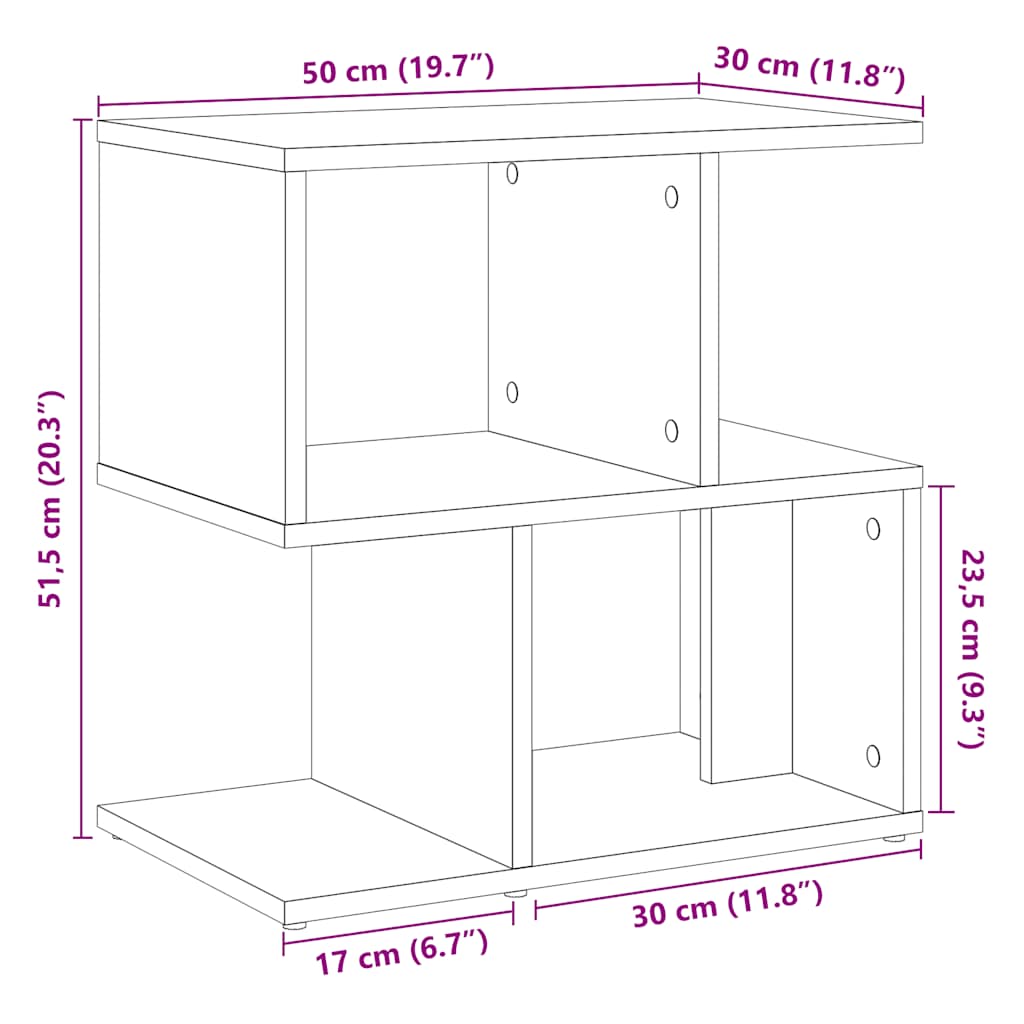 Noptiere 2 buc. stejar artizanal 50x30x51,5 cm lemn prelucrat GartenMobel Dekor