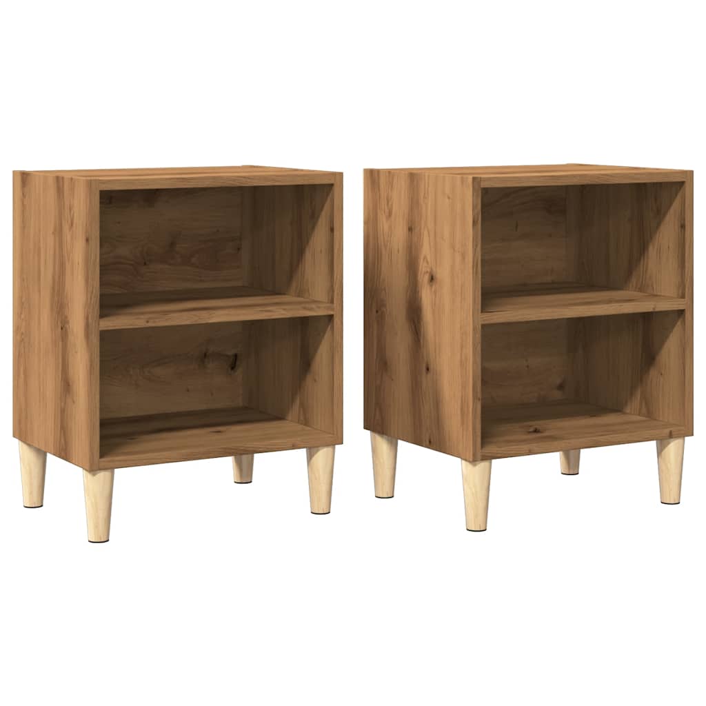 Noptiere 2 buc Stejar artizanal 40x30x50 cm Lemn prelucrat GartenMobel Dekor