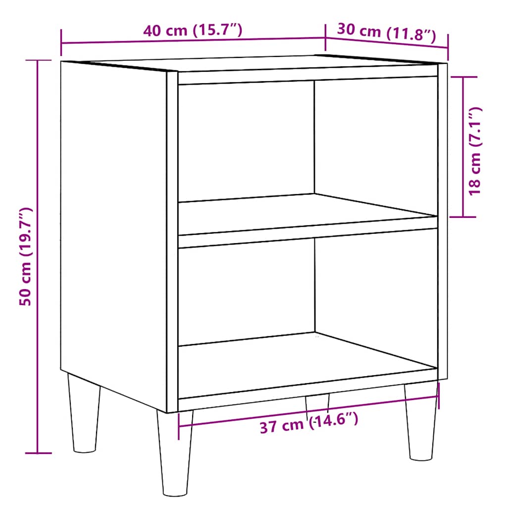 Noptiere 2 buc Stejar artizanal 40x30x50 cm Lemn prelucrat GartenMobel Dekor