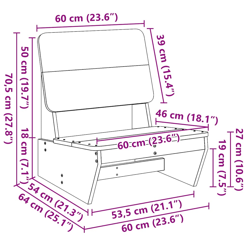 Scaune grădină 2 buc maro ceară 60x64x70,5 cm lemn masiv de pin GartenMobel Dekor