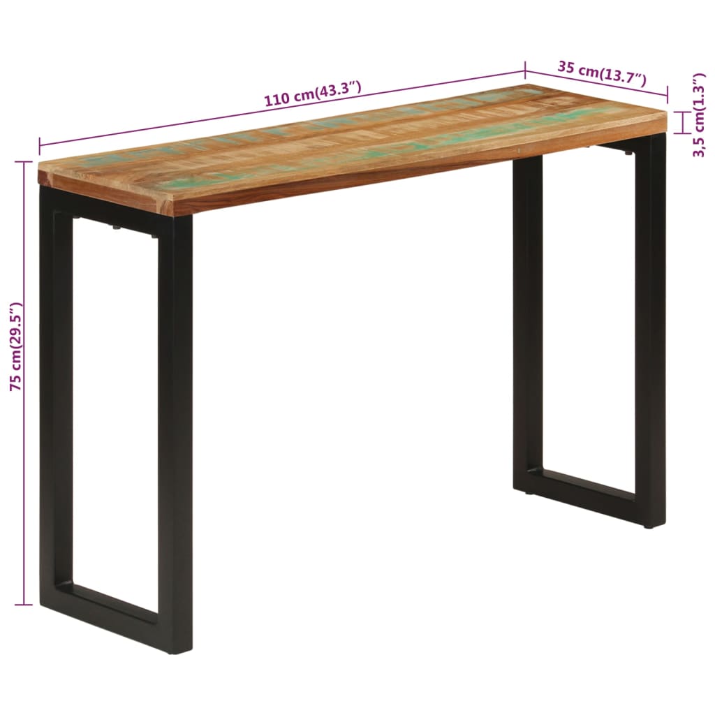 Masă consolă, 110x35x75 cm, lemn masiv de reciclat GartenMobel Dekor