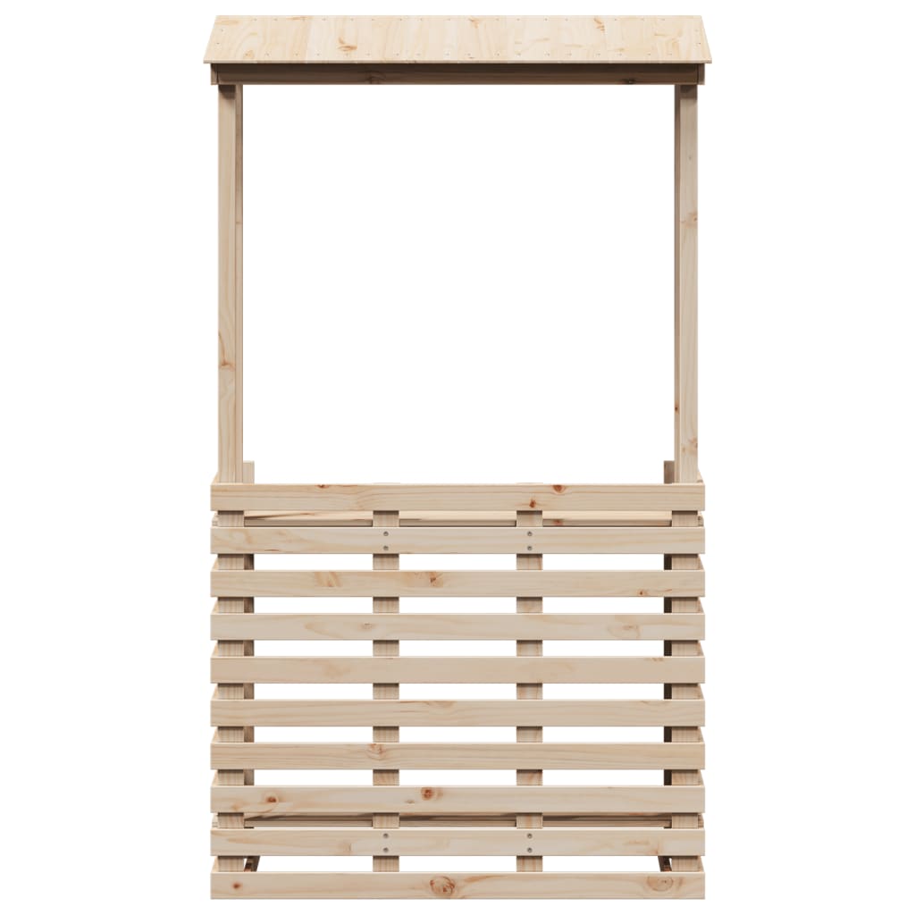Masă bar de exterior cu acoperiș, 112,5x57x195,5 cm, lemn masiv GartenMobel Dekor