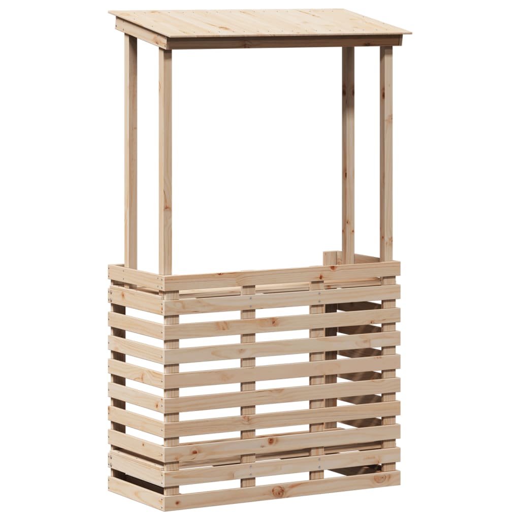 Masă bar de exterior cu acoperiș, 112,5x57x195,5 cm, lemn masiv GartenMobel Dekor
