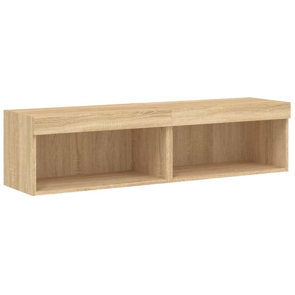Comode TV cu lumini LED, 2 buc., stejar sonoma, 60x30x30 cm GartenMobel Dekor