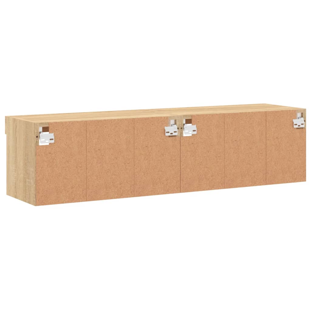 Comode TV cu lumini LED, 2 buc., stejar sonoma, 60x30x30 cm GartenMobel Dekor