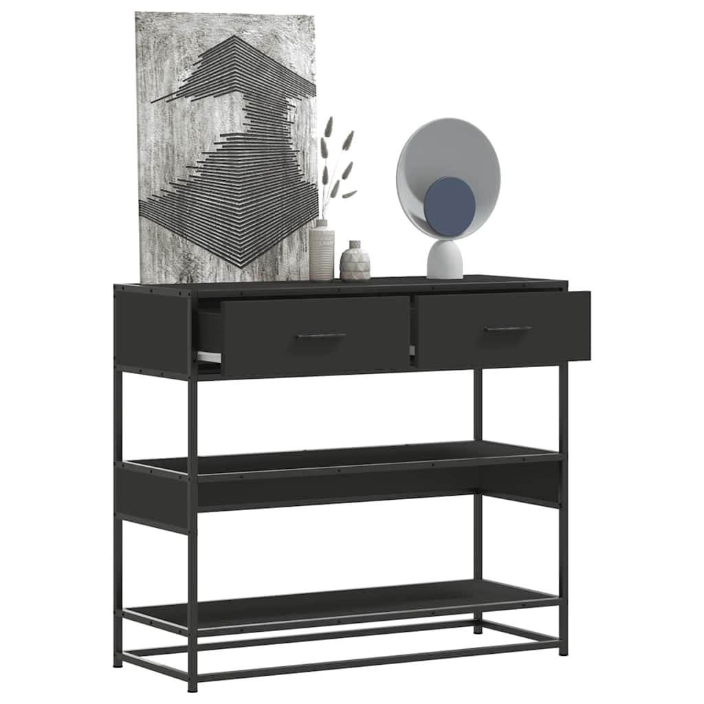 Măsuță consolă, negru, 90x35x80 cm, lemn prelucrat GartenMobel Dekor