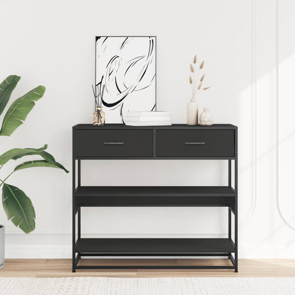 Măsuță consolă, negru, 90x35x80 cm, lemn prelucrat GartenMobel Dekor