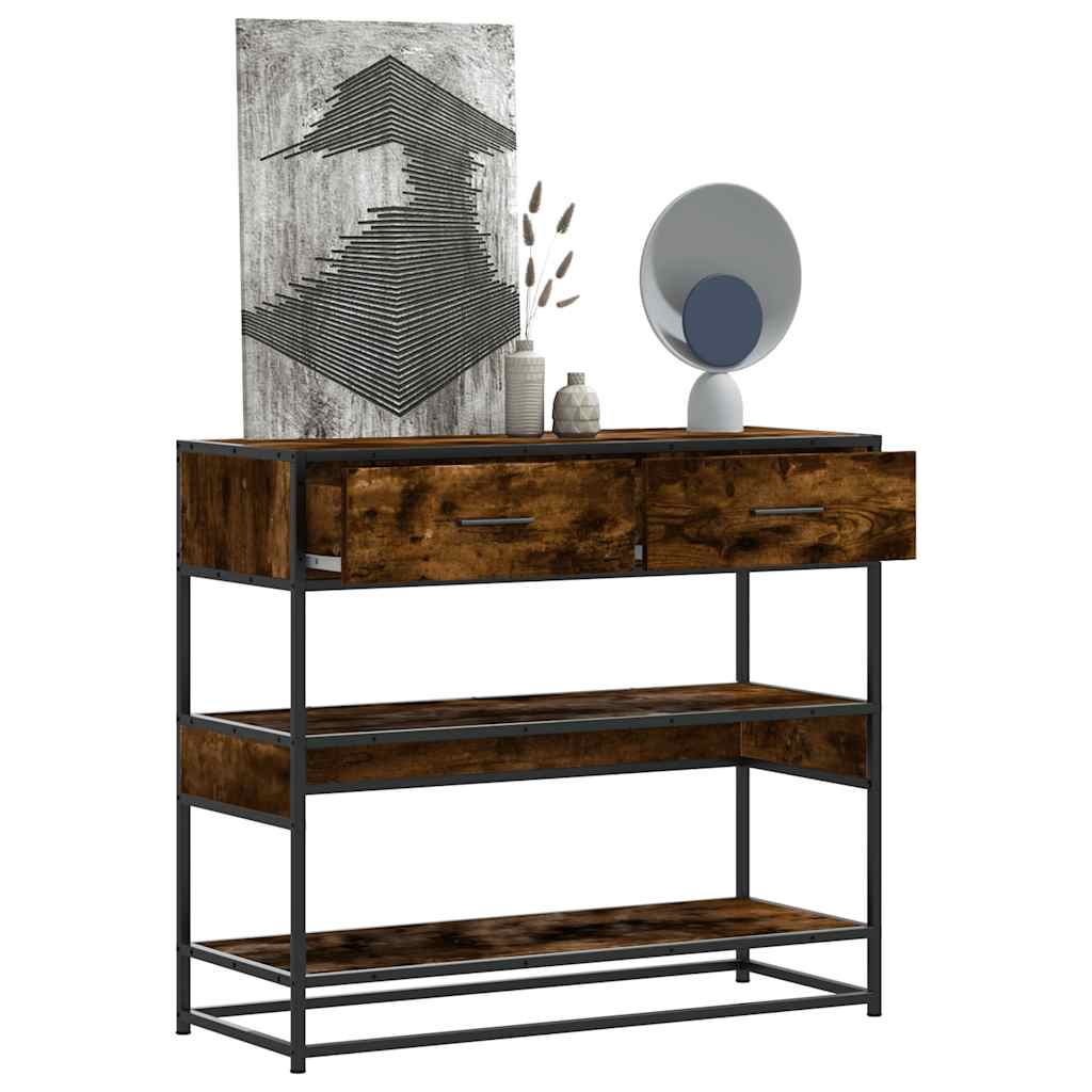 Măsuță consolă, stejar fumuriu, 90x35x80 cm, lemn prelucrat GartenMobel Dekor