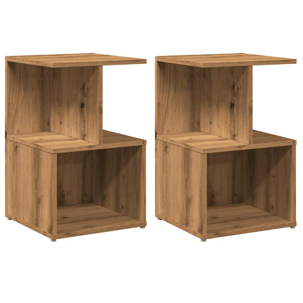 Noptiere, 2 buc., stejar artizanal, 35x35x55 cm, lemn prelucrat GartenMobel Dekor