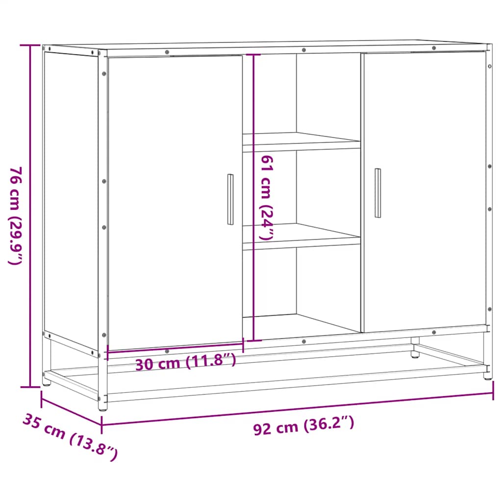 Servantă, negru, 92x35x76 cm, lemn prelucrat GartenMobel Dekor