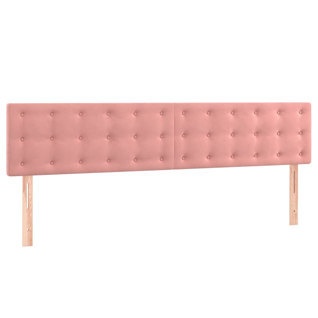 Pat box spring cu saltea, roz, 160x200 cm, catifea GartenMobel Dekor
