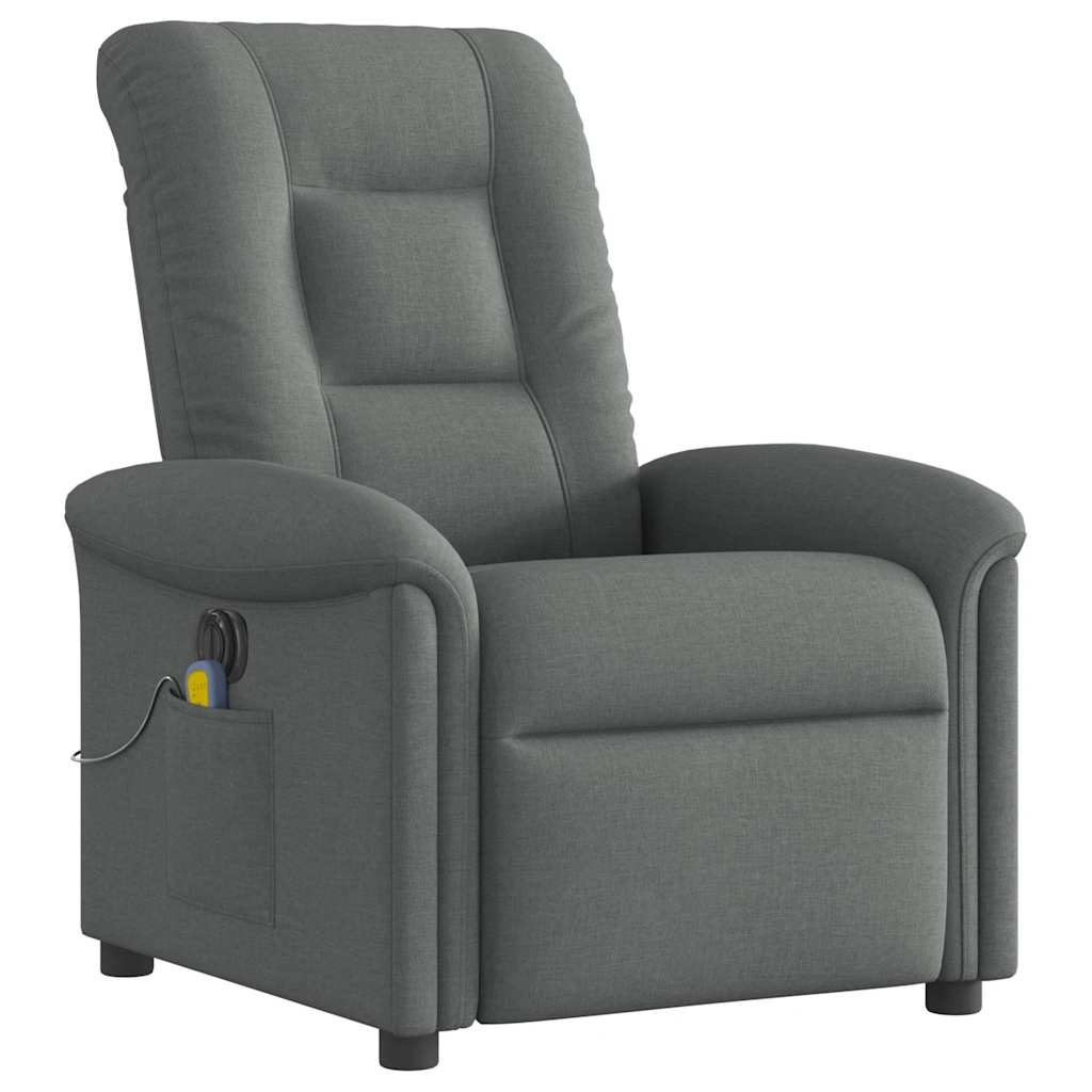 Fotoliu electric de masaj rabatabil, gri închis, textil GartenMobel Dekor