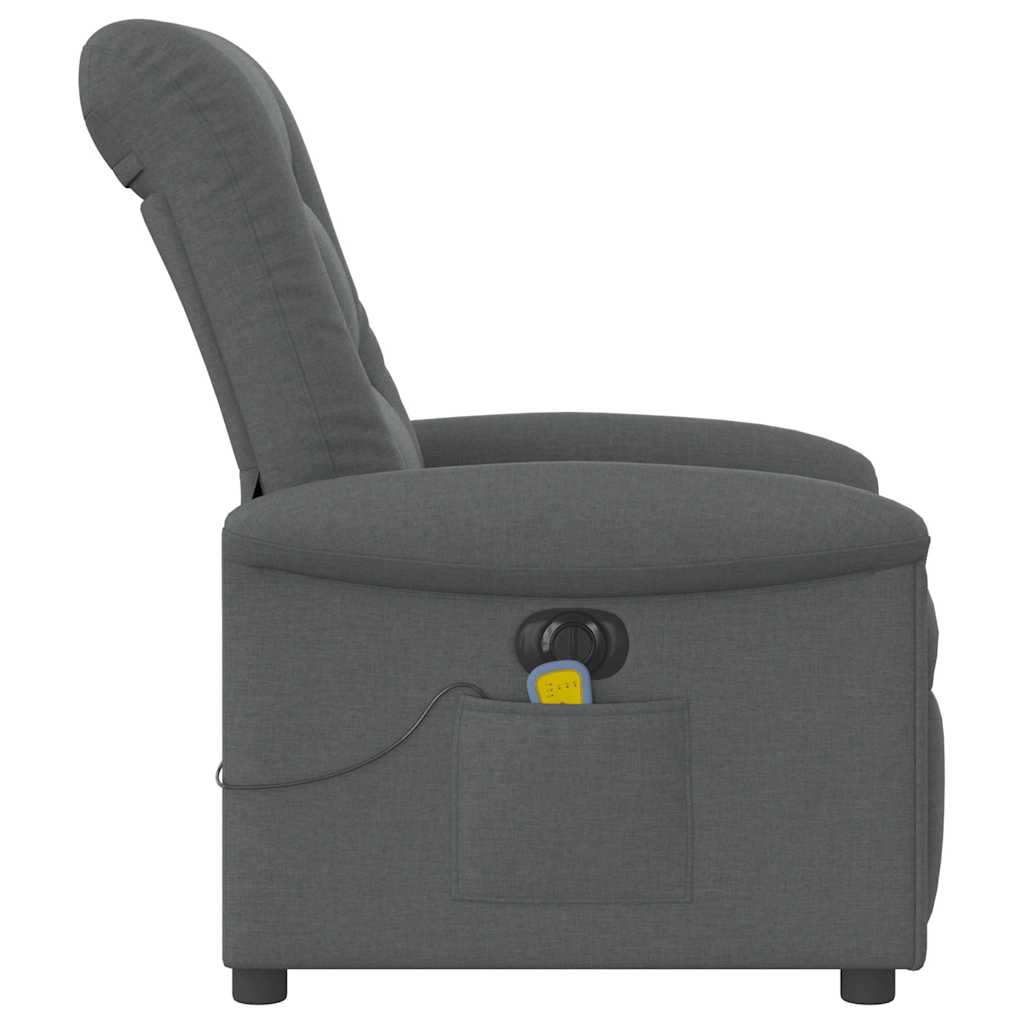 Fotoliu electric de masaj rabatabil, gri închis, textil GartenMobel Dekor