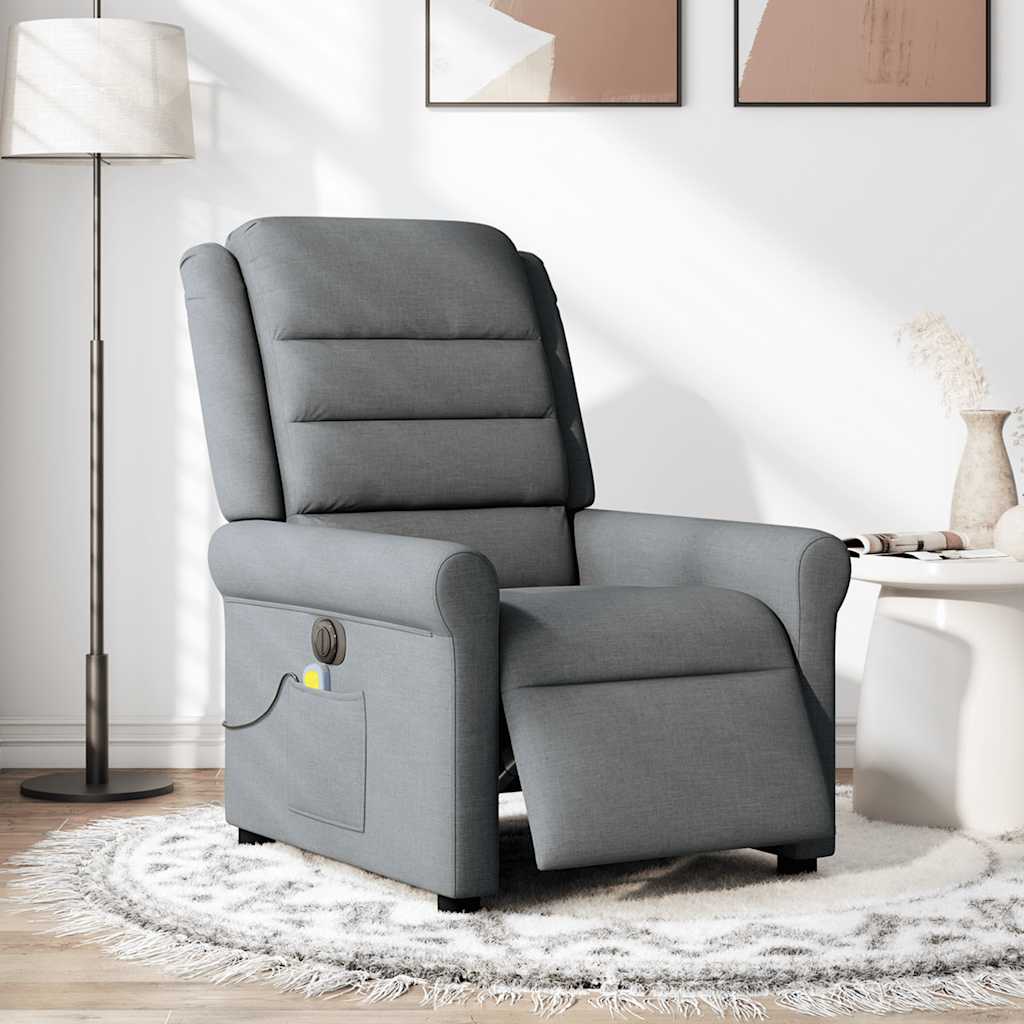 Fotoliu electric de masaj rabatabil, gri închis, textil GartenMobel Dekor
