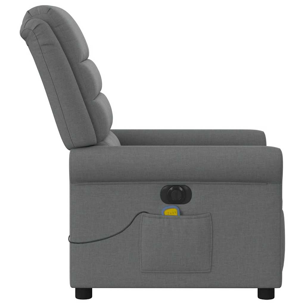 Fotoliu electric de masaj rabatabil, gri închis, textil GartenMobel Dekor