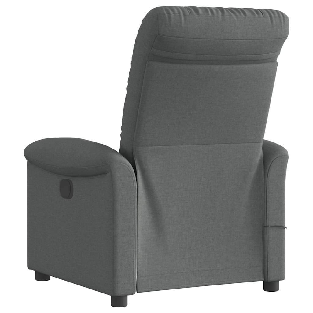 Fotoliu electric de masaj rabatabil, gri închis, textil GartenMobel Dekor
